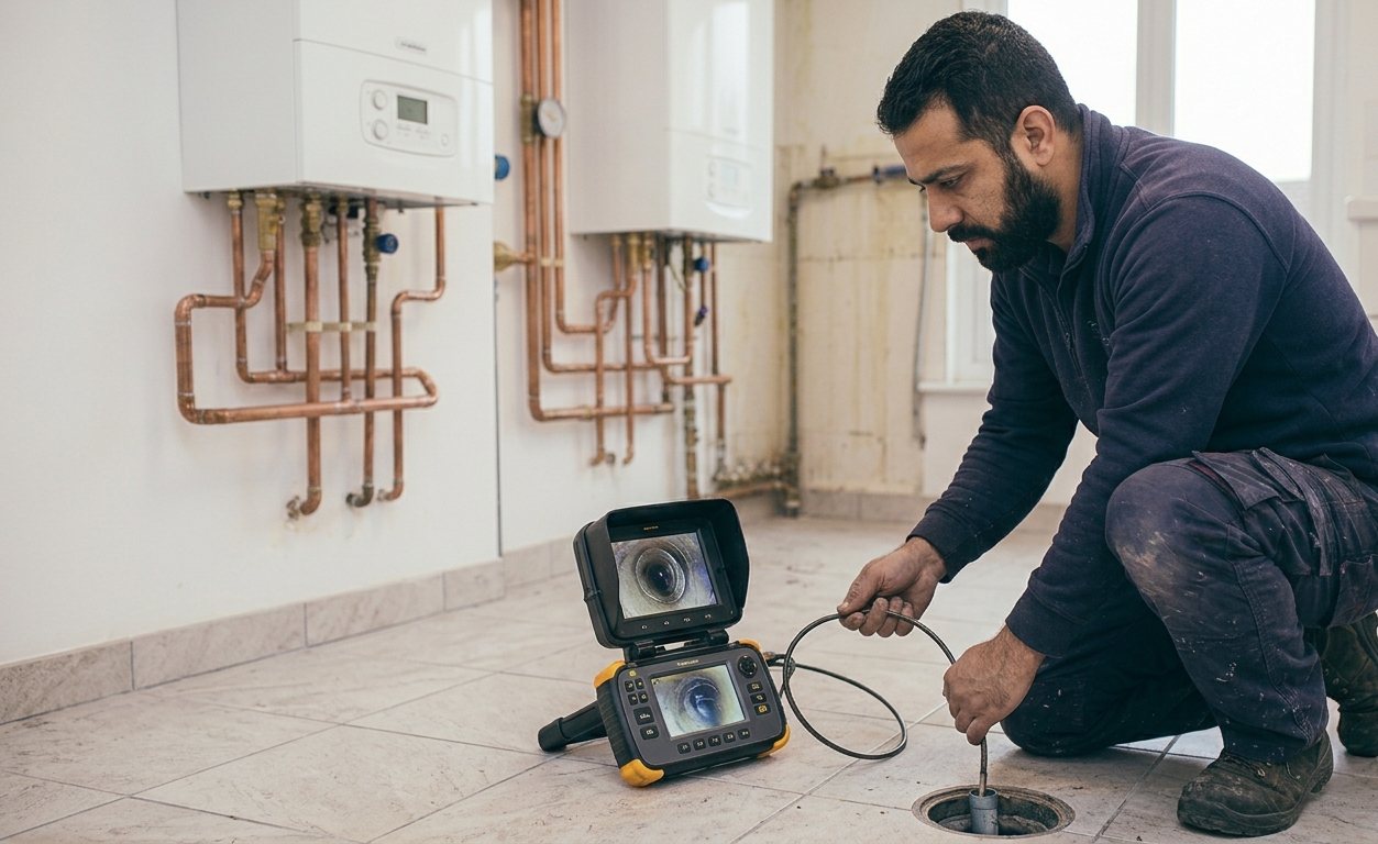 Débouchage d'une canalisation par hydrocurage